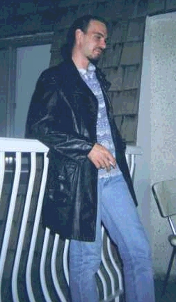 Outside on the balcony, I think I was trying to hard to look sexy, or something...